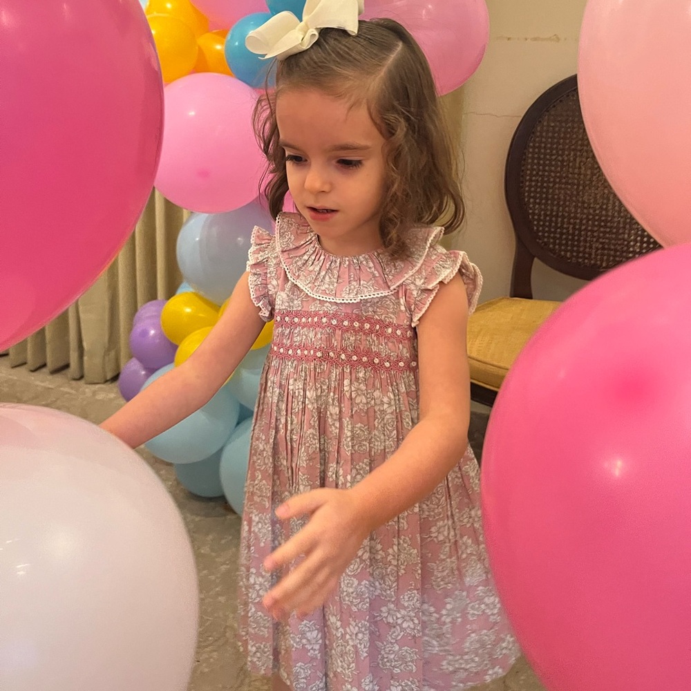 Charming Pink Floral Kids Dress